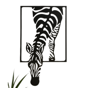 Laser cut zebra in frame. Laser cut animal.