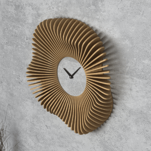 Parametric clock. Wooden wall clock.