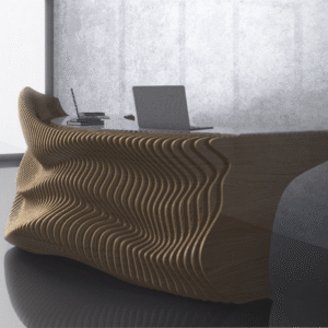 Parametric working dest. Parametric reception desk. Parametric design.